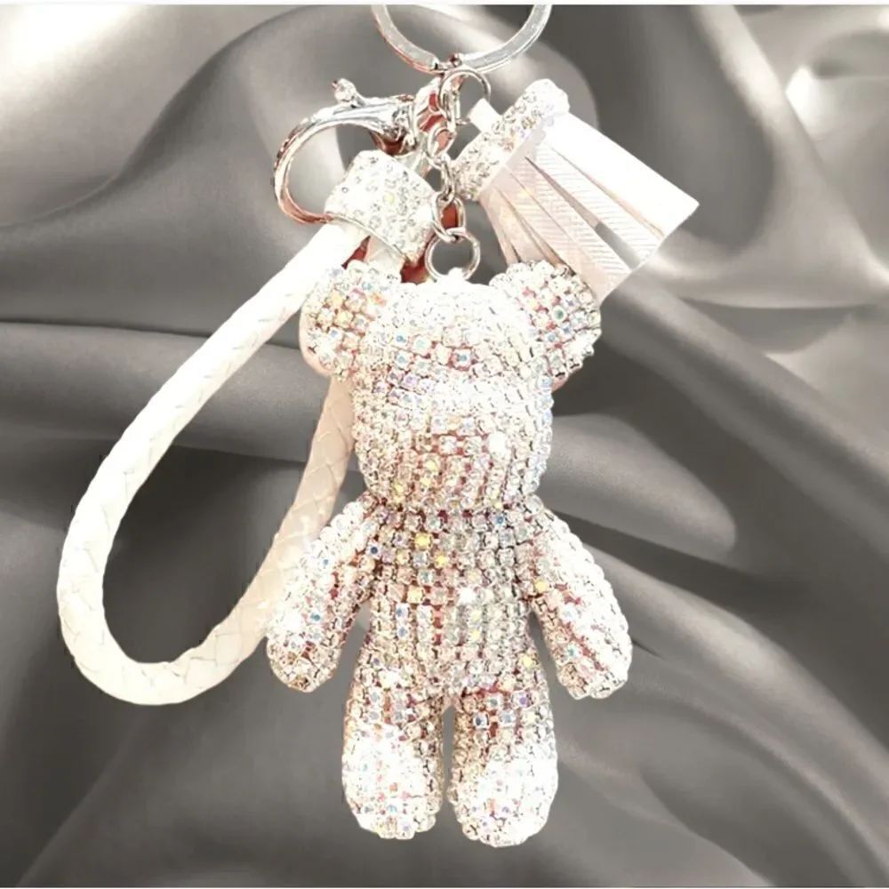 PET LOVER DOG CATS KEYCHAIN CHARM GLIMMER RHINESTONES CHARM